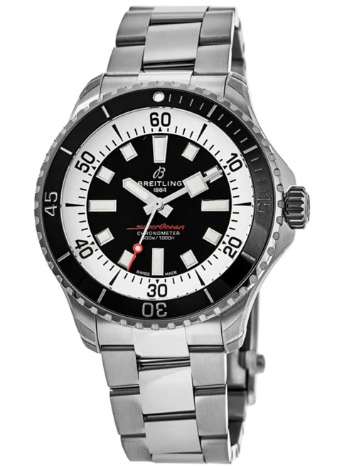 breitling a17376211b1a1|Breitling Superocean Automatic 44 Black Dial Steel Men's.